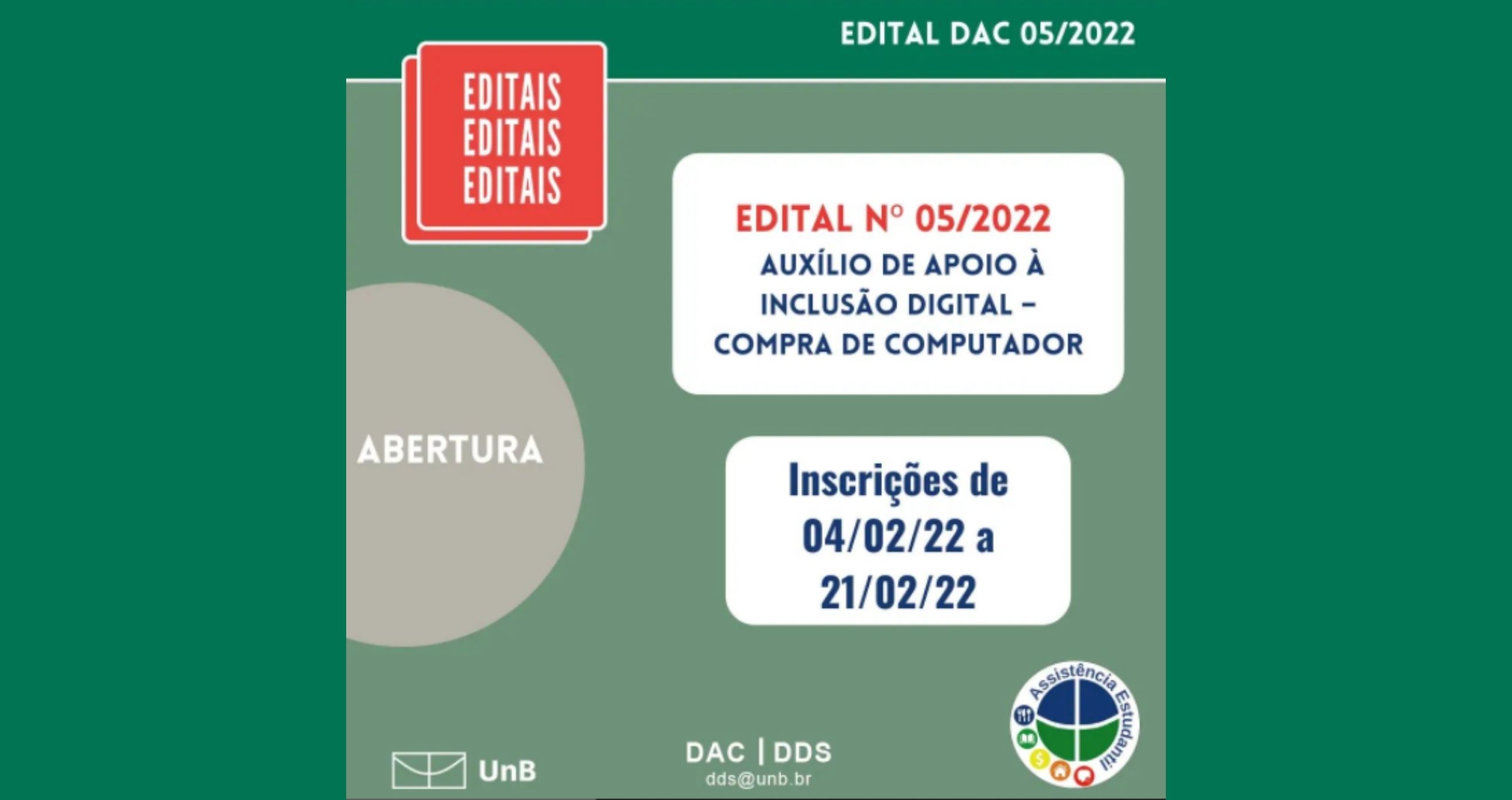 DAC DDS Edital Auxílio Digital